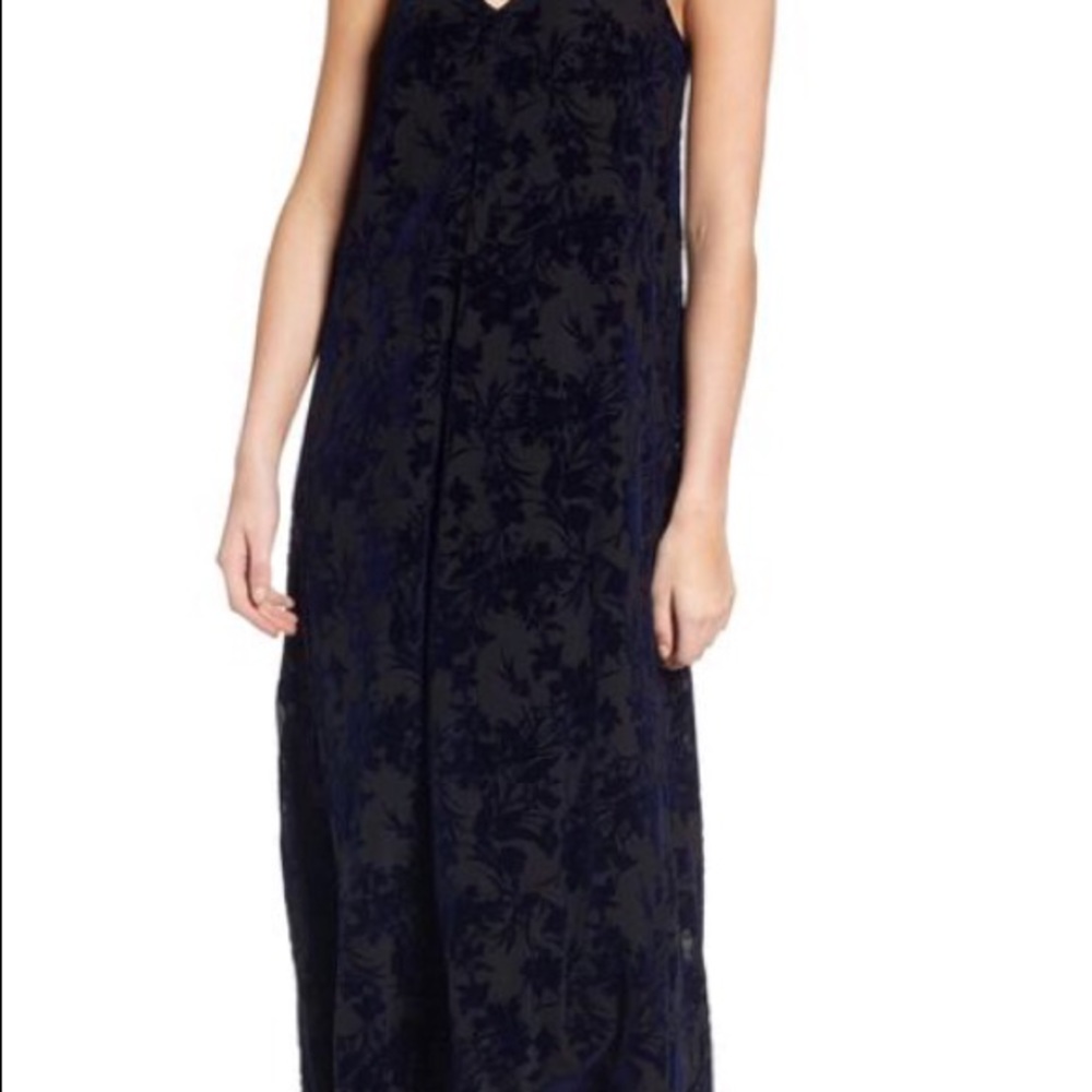 NWT: Hinge Burnout Velvet Midi Dress - Picture 4 of 6